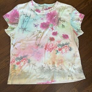 Y2K Floral Butterfly Tee Shirt